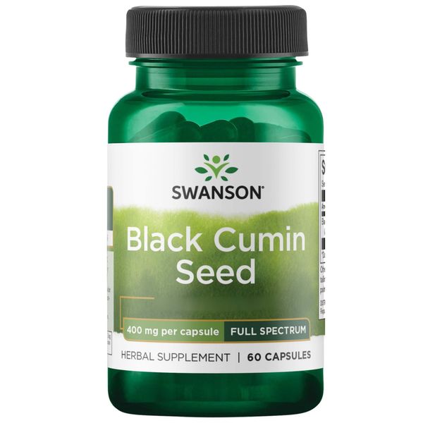 Swanson, Full Spectrum Black Cumin Seed, 400mg, 60 Capsules, Lab-Tested, Soy-free, Gluten-free, GMO-free