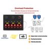 6 Gang ON OFF Rocker Toggle Switch Panel Circuit Breaker USB Voltmeter Boat RV