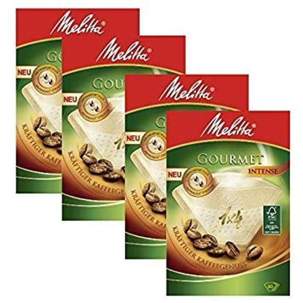 4 BOXES of Melitta Size 1x4 Gourmet Intense Coffee Filters, Pack of 80