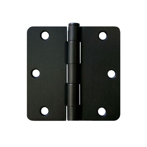 Matte Black 3.5"X3.5" Inch Door Hinges 1/4" Radius Corner  Interior 3" 3.5"