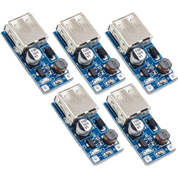 TECNOIOT 5pcs 0.9V-5V DC-DC to 5V USB Voltage Converter Step Up Power Supply Module