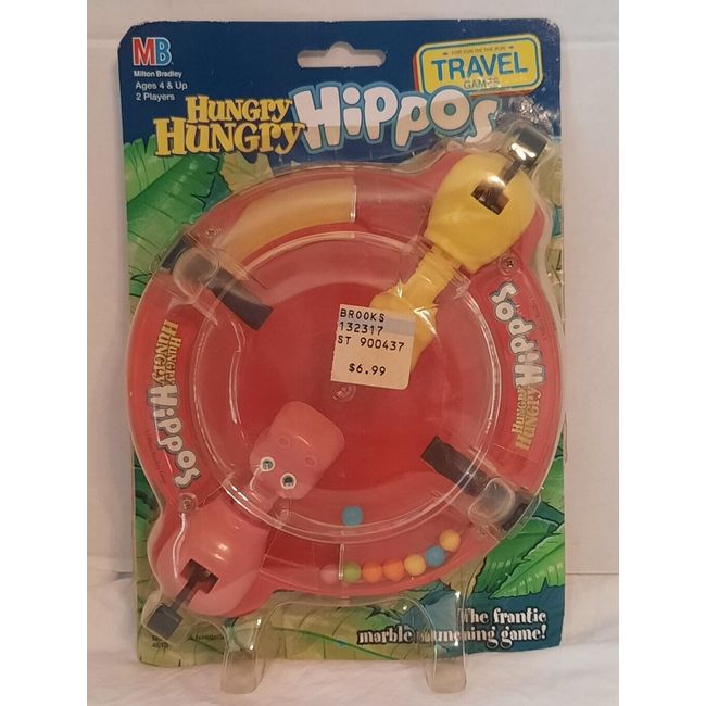 1995 Vintage Milton Bradley Hungry Hungry Hippos Travel Size Kids Board Game NEW