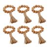 DII Basic Napkin Ring Collection, Decorative Rustic Farmhouse Style, Large Set, Tassel, 6 Piece