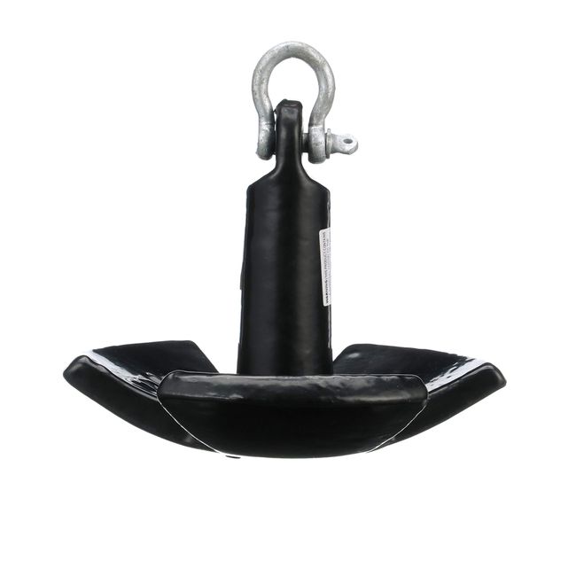 Seachoice 41500 River Anchor – Vinyl-Coated Cast Iron – with Large Rope Eye – Galv. Anchor Shackle – Black – 12 Pounds