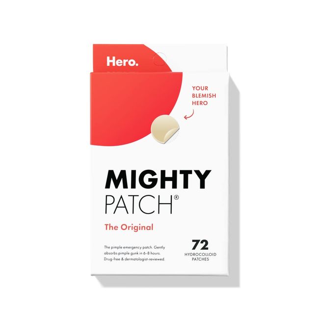 Mighty Patch Original from Hero Cosmetics - Hydrocolloid Acne Pimple Patch for Covering Zits and Blemishes, Spot Stickers for Face and Skin, Vegan-friendly and Not Tested on Animals (72 Count)