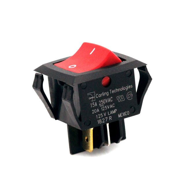 Carling On Off Illuminated Rocker Switch 20A 125V 15A 250V DPST