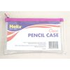 Helix medium clear pencil case 200x125mm - Pink zip