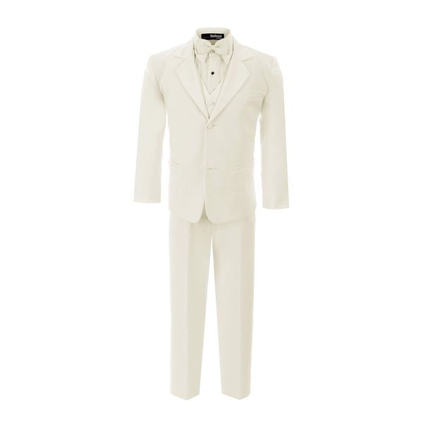 Little Boy's Usher Tuxedo Suit No Tail G210 (4T, Ivory)