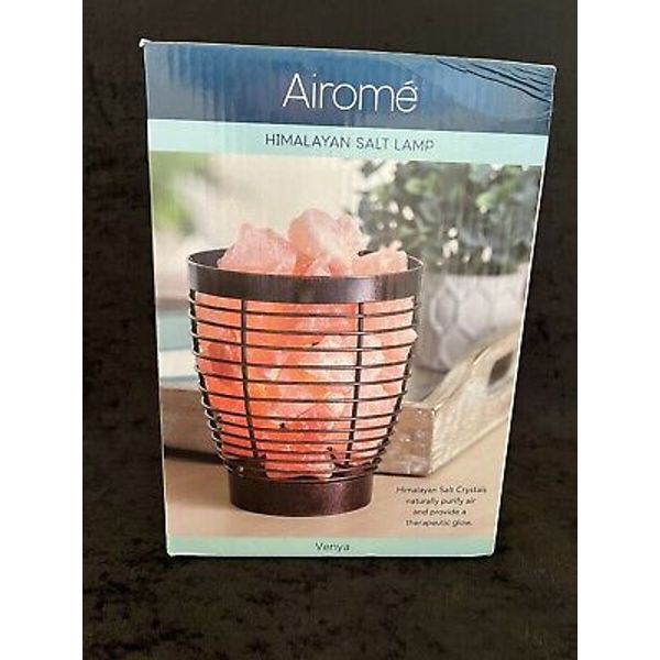 LG Natural Himalayan Pink Crystal Rock Salt Lamp Wire Basket Therapeutic Glow