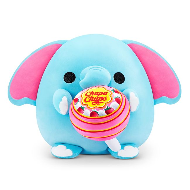 Snackles (Chupa Chup) Elephant Super Sized 14 inch Plush by ZURU, Ultra Soft Plush, Collectible Plush with Real Licensed Brands, Stuffed Animal