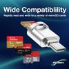 BoxWave Adapter Compatible with Flextail LED Vila Lantern - Micro SD Card miniReader, USB Type-C OTG Reader USB3.0 Adapter Keychain - Metallic Silver
