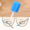 Healifty 100pcs Mouth Sponge Swabs Disposable Sponge Stick Oral Care Sponge Swab Tooth Cleaning Sponge (Blue)
