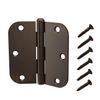 3 Pack 3-1/2" 5/8" Radius Oil Rubbed Bronze Interior Door Hinges Hinge