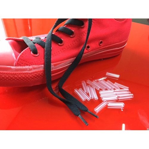 Advance Works 20 Clear Lacing Tips Heat Shrink Tubing Laces with Shoe Laces, Diameter 0.2 inch (5 mm) Length 0.8 inches (20 mm), Instruction Manual Included