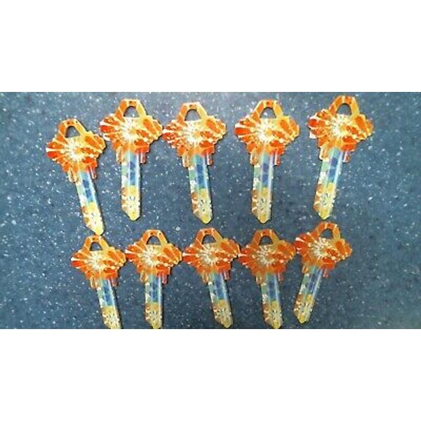 HY-KO  Orange Splash Design Blank Keys 10 pk  (SC1-14)  FS