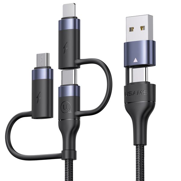 Charging Cable, 6 in 1 Cable, PD60W, Fast Charging, USB Type C Cable, 2M USB Cable, High Speed Data Transfer, Converting Adapter, USB C + USB A to Type C/Ph0ne/Micro, Multi-Function Charging Cable, 3