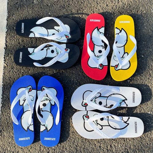 GUREITOJP Thong Sandals for Dogs, Print, PVC Thong Sandals, Men's, Sandals, Slippers, Beach Sandals, Outdoor Sandals, Summer, Men's, Daily Wear, Cushioning, Anti-Slip, Wear-Resistant, Runnable,