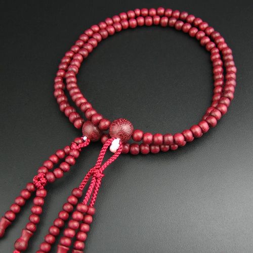 Myorenka Soka Gakkai Prayer Beads for Women, Purple Heart, 8 inch, S Size, Purple, Natural Wooden Beads, Double Strand Beads + Dozu Bag Set, Odamaki Bontenbo, Real Style Beads, 108 Beads, SGI Beads