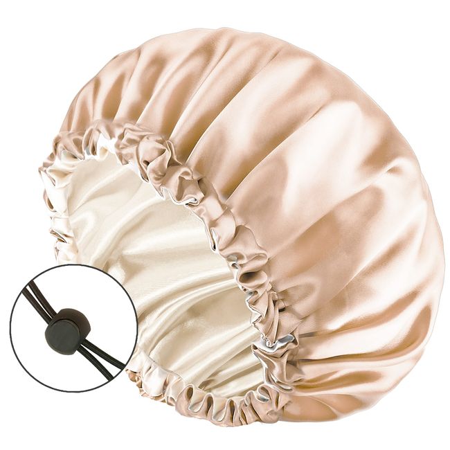 Double Layered Satin Silky Adjustable Bonnet Satin Lined 