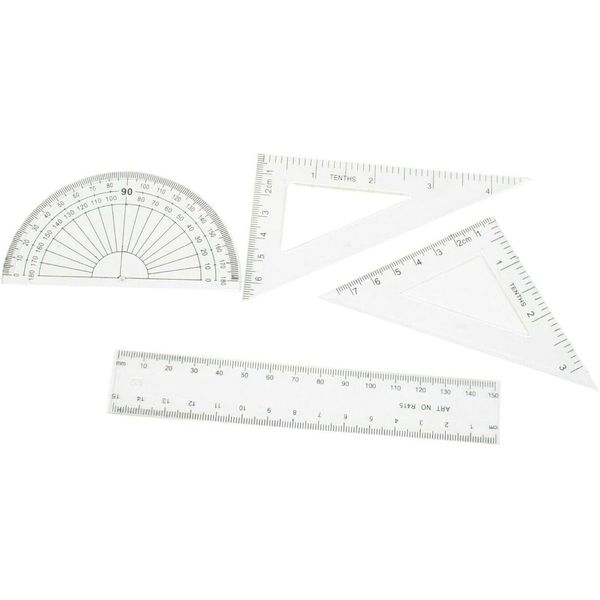 Christian Cross Mathmatical Geometry Set in Tin 9 Piece Math Set 653