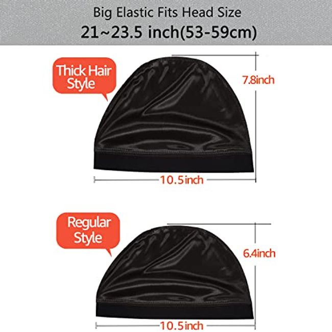 360 Wave Stocking Cap - Stretchable 2 PACK (BLACK)