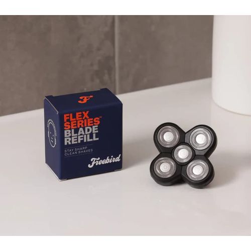 FlexSeries Blade Refills - Freebird - Sharp and Fresh Flexible Stainless Steel Rotarty Replacement Blades for The FlexSeries Electric Head Hair Shaver