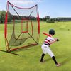 Baseball Practice Net Thrower Strike Zone W/ Portable Baseball Ball Caddy EZ Set