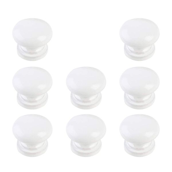 Sourcingmap Dormitory Round Bookcase Drawer Dresser Wardrobe Pull Handle Grip Knob 8pcs White