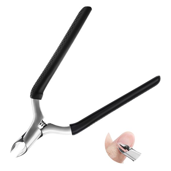 CGBE Cuticle Nipper, Cuticle Remover Professional Manicure and Pedicure Cuticle Remover Tools Stainless Steel Cuticle Clippers Black