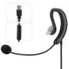 Headset, Ear Mounted USB Laptop Earphone Ear Hook USB Computer Notebook Headset Headphone Computer Notebook Accessory Microphone Line Controls