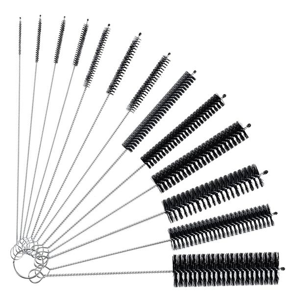 Bottle Brush 13 PCS(Black),Straw Cleaning Brush,Baby Bottle Brush,Hanging Cleaning Brush,Reusable Straw Cleaner Brush,Glasses Straw Cleaning Brush,Cleaning Coffee Machine Cleaning Brush