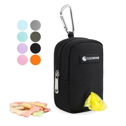 Dog Treat Pouch Hands Free dog walking bag with Metal Carabiner, 900D Oxford Cloth Dog Poop Bag Holder for Pet Puppy Training Travel or Outdoor camping