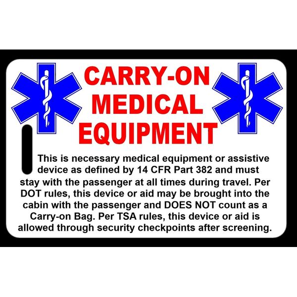 Carry-On Medical Equipment Bag Tag - TSA