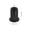 sourcing map M6 Rivet Nuts Carbon Steel Knurled Flat Head Threaded Insert Nut Black 60Pcs