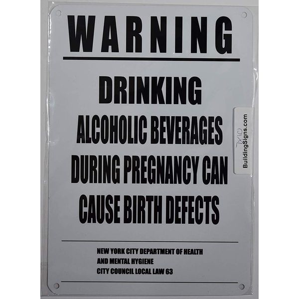 NYC Warning Drinking Alcoholic Beverages During Pregnancy CAN ...REF24-1027