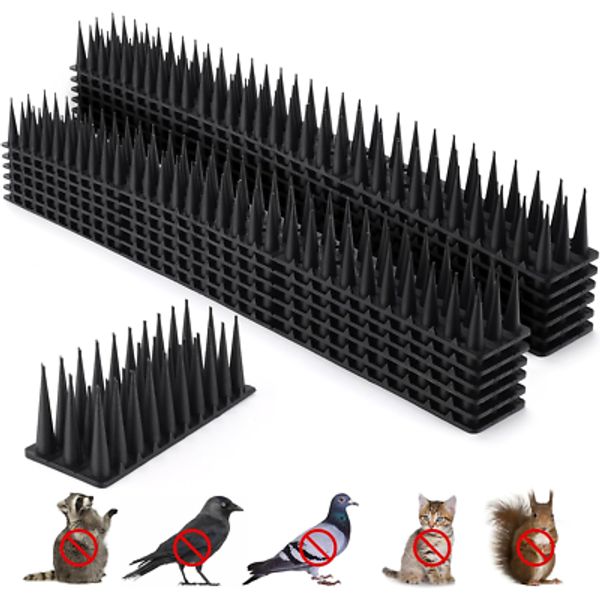 12 Pack Outdoor Bird Spikes, Plastic Fence Spikes anti Climb Spikes for Pigeon C