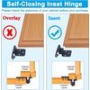 50PCS 3/8" Inset Cabinet Hinges Self Closing Matte Black Kitchen Doors Hardware 