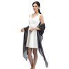 Basic Sense Sheer Shimmer Iridescent Shawl Wrap (100 x 21.5), Black