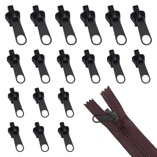 18 Pcs Zipper Pull Replacement,Detachable Zip Repair Kit,3 Sizes Metal Zipper Replacement,Zipper Repair Kit for Clothes Jeans Coats Jacket Backpack Luggage,Replacement Zipper Pulls for Quick Repairs