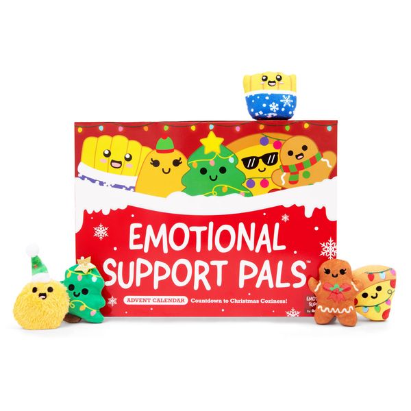 Emotional Support Plush Advent Calendar by Relatable, Perfect Plush Advent Calendar for Kids or Teens, Contains 25 Mini Collectible Plushies Including Fries, Gingerbread, and Nugget Plush Toys, Stocking Stuffers for Kids