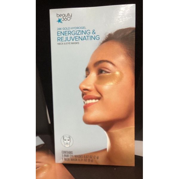 New Beauty 360 24k Gold Hydrogel Energizing & Rejuvenating Neck & Eye Mask