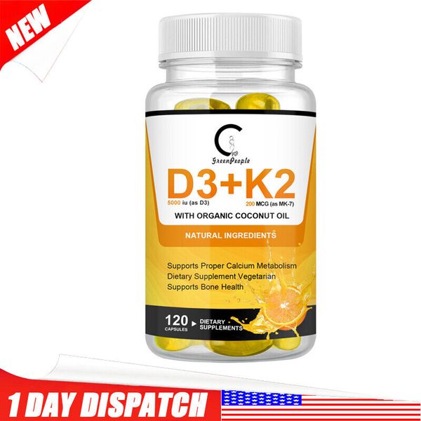 Vitamin K2 (MK7) with D3 5000 IU Supplement, BioPerine Capsules, Immune Health