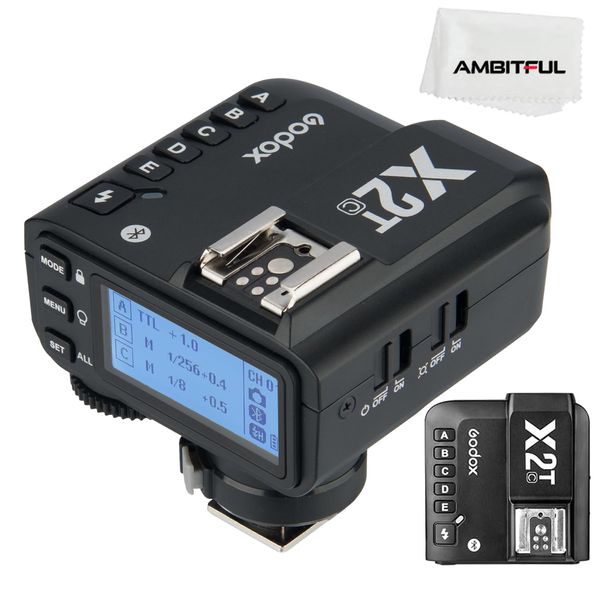 Godox X2T-C TTL 2.4G Wireless Flash Trigger for Canon, Bluetooth Connection, 1/8000s HSS, TCM Function, 5 Separate Group Buttons, 3 Function Buttons for Quick Setting for Canon Camera