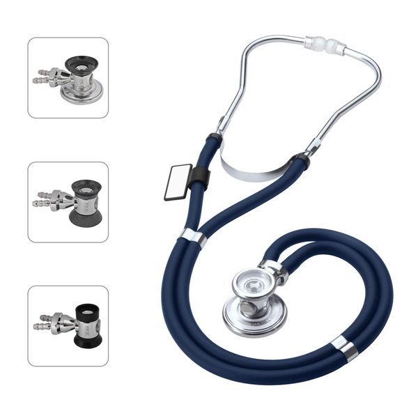 MDF Instruments, Sprague Rappaport Dual Head Stethoscope with Adult, Pediatric, and Infant Convertible chestpiece - (MDF767) (Navy Blue (Abyss)