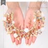 IYOU Princess Flower Shell Headband Gold Communion Headpiece Pearl Crystal Hair Tiaras Bridal Wedding Hair Accessories for Girls and Bridesmaid