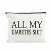 All My Diabetes Shit Funny Diabetic Travel Bag Pouch Personalized Gift for Diabetic Emergency Supply Bag for Grandma Grandpa Mom Dad Sister Brother for Birthday Christmas Gifts