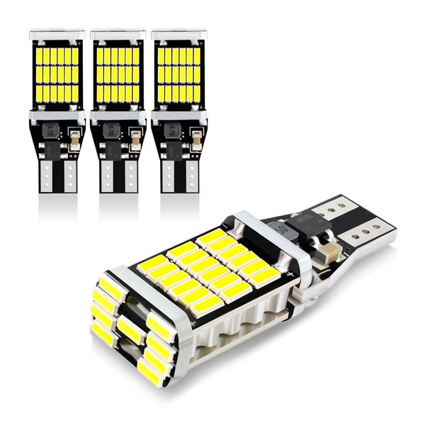 Sodcay Pack-4 LED Reverse Lights, T15 4014 45SMD Chipsets Backup Reverse Light Bulbs, Canbus Error Free Brake Stop Cargo Backup Lights (White)