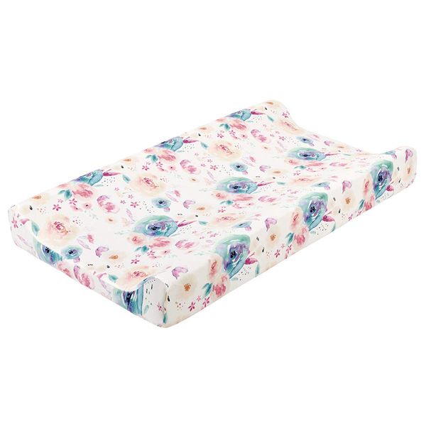 SH-RuiDu Changing Pad Cover, Super Soft Breathable Floral Changing Table Sheet Infant Changing mat Cover for Baby Boys Girls (Watercolour Flower)