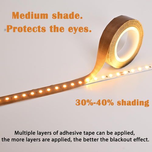 Light Dimming Tape 2 PCS 0.59inx29ft Led Light Strip Masking Tape Lighting Soften Cover Sticker, Coffee-Colored