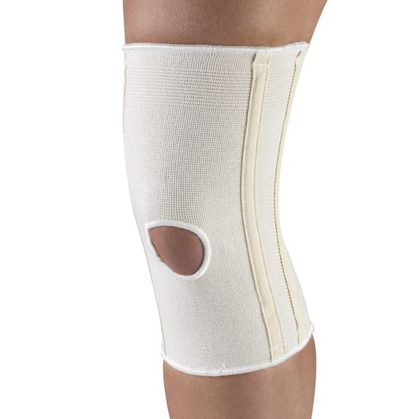 CHAMPION Knee Brace Flexible Stays Knit Elastic, White, Large